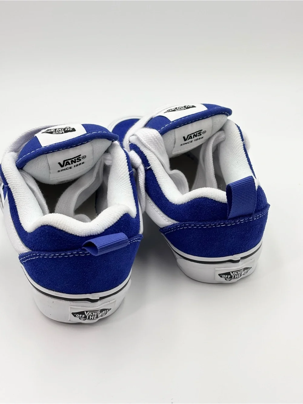 Vans Kids Knu Skool Shoe Royal Blue & White Lace-Up Skate Sneakers size 13‎